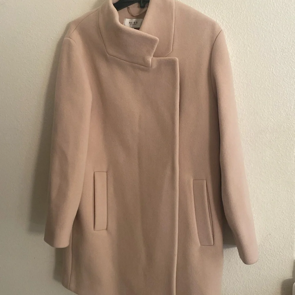 REISS Sicily Wool Blend High Collar Cocoon Coat - Picture 6 of 11